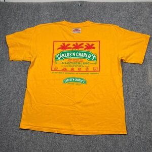 Carlos 'N Charlie's Cozumel Mexico Graphic T-Shirt Yellow XL Vintage Style